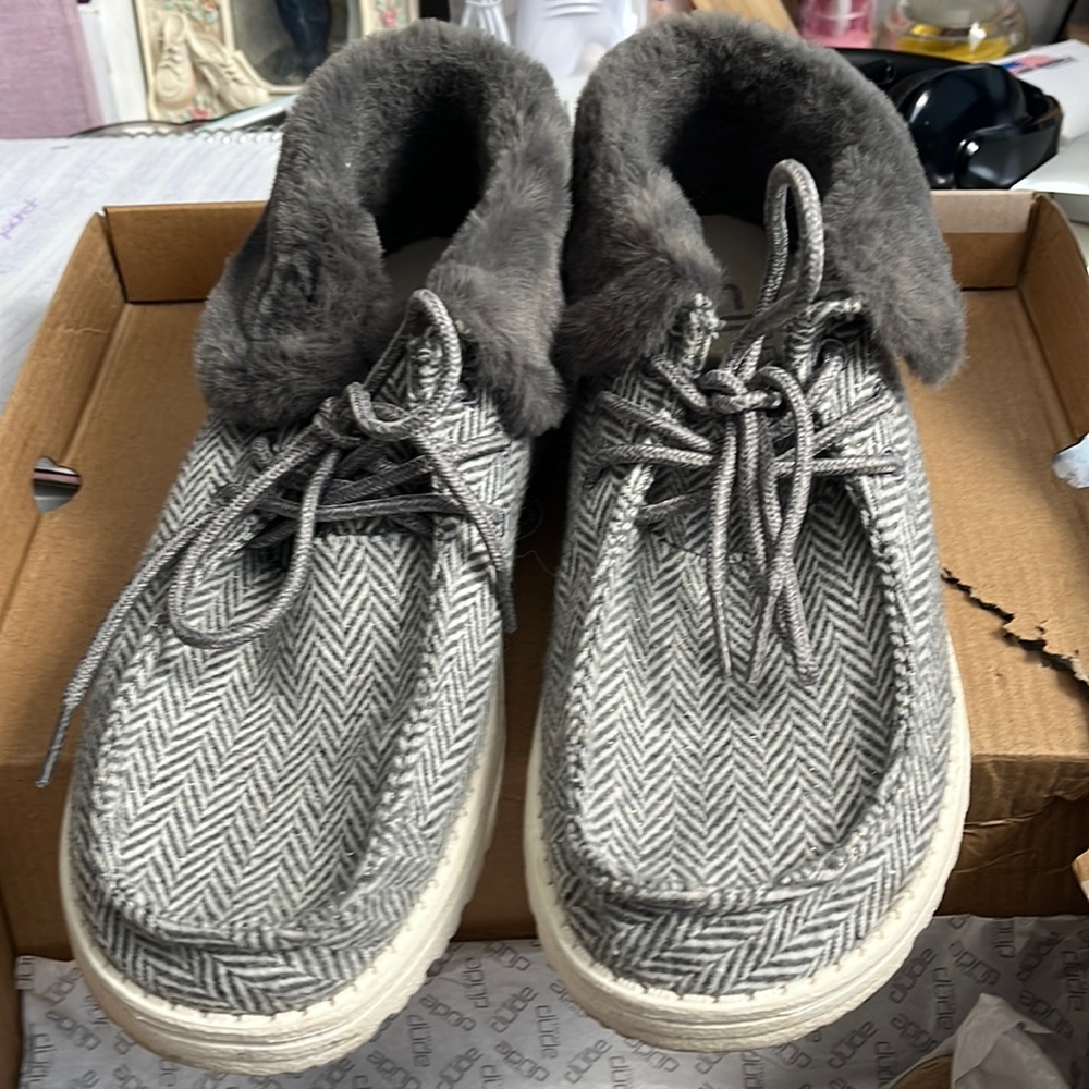 COPY - HEY DUDE BRITT Herringbone Grey shoes